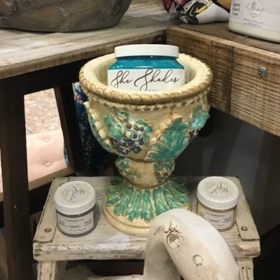 DIY Painted Plaster Urn with She Shades